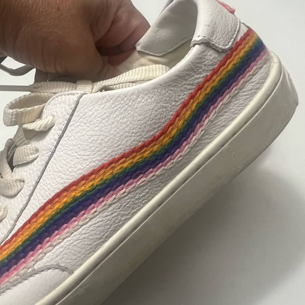 Soludos Women's Good Vibes Rainbow Wave White Sneakers Shoes Sz 8.5 US - Picture 10 of 11
